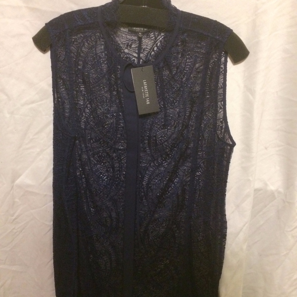Lafayette 148, short sleeve laced top (brand new)